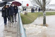 El Presidente de la Junta y candidato a la reeleccion, Alfonso Fernández Mañueco,  junto al rio Ucero en El Burgo de Osma.