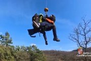 El rescate se tuvo que realizar en helicóptero.