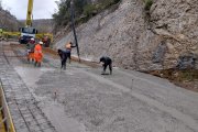 Trabajos de hormigonado en la zona.