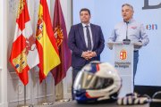 Carlos Gallo, Sodebur, y Raúl Castillo, Moto Club Burgos Sport, durante la presentación de la 6º edición RoadBook Burgos que saldrá de Villadiego.