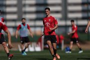 Imagen del último entrenamiento del Mirandés.