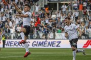 Curro Sánchez celebra un gol ante el Deportivo.