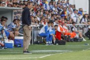 Ramis, en el área técnica junto al banquillo durante el partido ante el Deportivo.