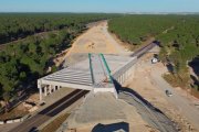 Obras de Adif en el baipás de Olmedo (Valladolid) para unir por alta velocidad transversalmente  la mitad norte de España.