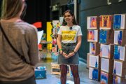 La ilustradora Sofía Sanz Curiel, en el Festival del Gioco de Bolonia (Italia).
