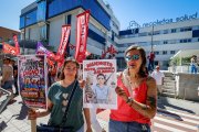 Manifestación de trabajadores de la sanidad privada frente al hospital Recoletas.