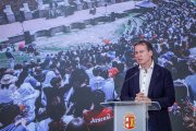 El presidente de la Diputación, Borja Suárez, durante la presentación del Festival de Verano de Clunia.