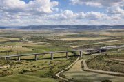 Infografía del viaducto Arroyo del Valle en el primer tramo del AVE Burgos-Vitoria.