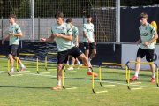 Oier Luengo, durante la primera sesión de entrenamiento de la pretemporada.