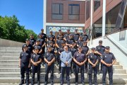 Imagen de los agentes en prácticas en la comisaría de Burgos.