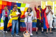 La presidenta de Soy Colombia, Magnolia Sánchez, durante la primera Fiesta de la Colombianidad en Burgos.