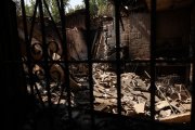 Casa calcinada por el incendio forestal, a 29 de julio de 2026, en Pelayos de la Presa, Madrid (España).