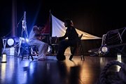 Imagen de un ensayo de alumnos mayores de la Escuela Municipal de Teatro de Burgos.