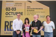 El doctor Sergio Fuertes, la diputada Inmaculada Saiz, el codirector de Atapuerca José Miguel Carretero y la investigadora del Laboratorio de Evolución Humana de la UBU, Rebeca García.
