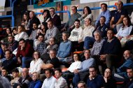 Imagen de aficionados en el partido del Tizona contra Oviedo.