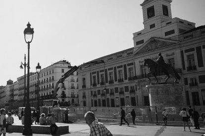 Imagen de la Puerta del Sol de Madrid, esta primavera.