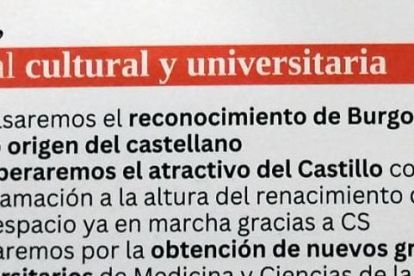 Extracto del programa de Ciudadanos Burgos.
