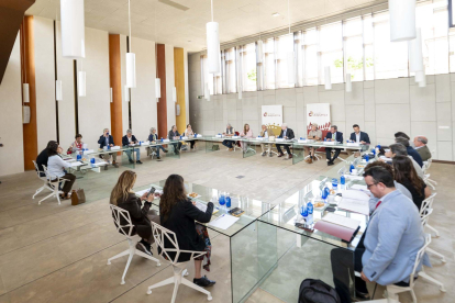 Reunión del Patronato de la Fundación Atapuerca en su sede de Ibeas de Juarros.
