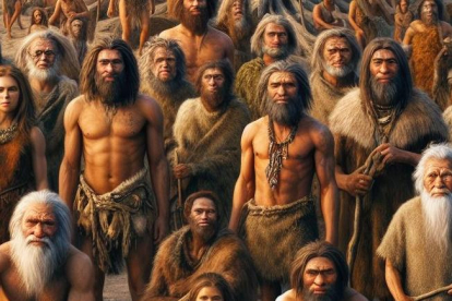 Población preneandertal de hace 400.000 años en la foto frente al viejo roble.