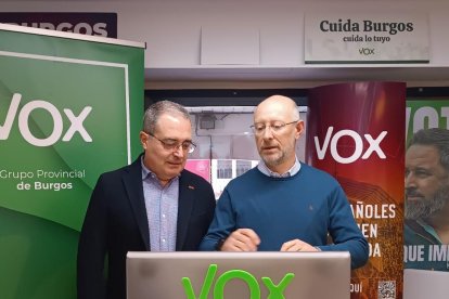 Ángel Martín e Iñaki Sicilia, en la sede de Vox Burgos.