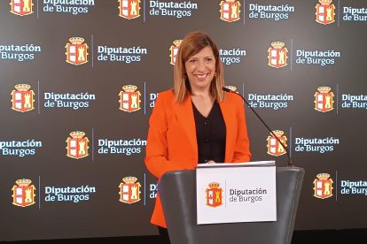 La portavoz del PSOE en la Diputación, Nuria Barrio, en rueda de prensa.