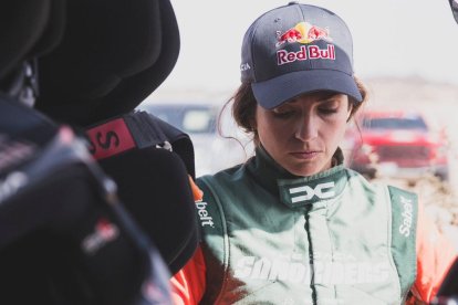 Cristina Gutiérrez, este sábado en Brisha, donde se celebró la primera etapa del rally Dakar.