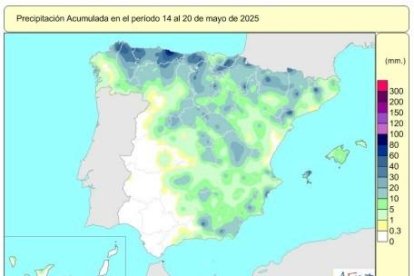 Las lluvias acumuladas en este año hidrológico ascienden a 597 l/m2, un 19% más que el valor normal.
