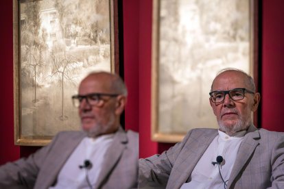 Eduardo Naranjo, en la presentación de su exposición en la sala Pedro Torrecilla.