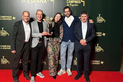 Representantes del camping La Trapera en la gala.