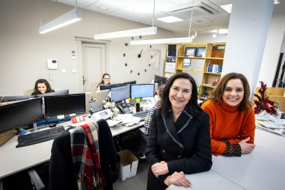 Marina Villuela y Mónica Pérez, vicedecana y decana del Colegio de la Abogacía de Burgos.