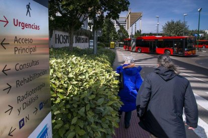 Accesos del hospital universitario de Burgos.