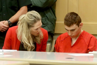 Nikolas Cruz, durante su comparecencia en la corte de Fort Lauderdale, el pasado 19 de febrero. /-MIKE STOCKER / POOL