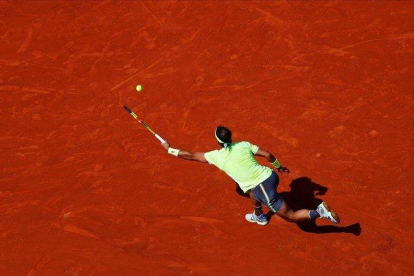 Primer partido de Rafa Nadal contra el alemán Yannick Hanfmann  en Roland Garros, París.-EL PERIÓDICO