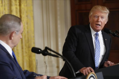 Trump y Netanyahu, en la Casa Blanca.-AP / PABLO MARTÍNEZ MONSIVAIS
