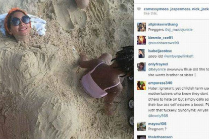 La foto que ha publicado Beyoncé este fin de semana y que ha disparado los rumores sobre su posible nuevo embarazo.-