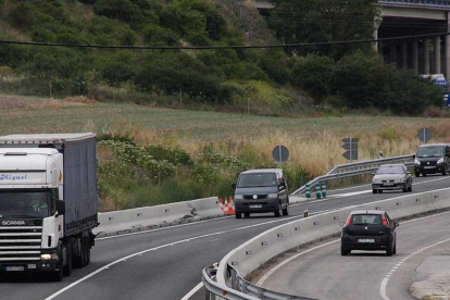 Imagen de uno de los nuevos accesos a Briviesca desde la N-I.-G. G.