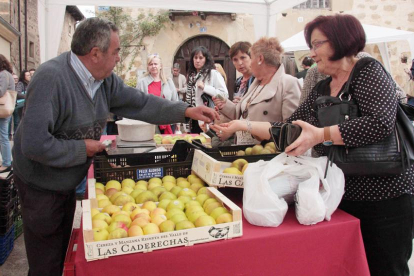 Los asistentes pudieron comprar las primeras reinetas certificadas del año.-G.G.