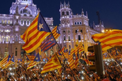 La manifestación soberanista en Cibeles.-JOSE LUIS ROCA