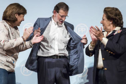 El presidente del Gobierno, Mariano Rajoy, este sábado en un acto en Valencia.-MIGUEL LORENZO