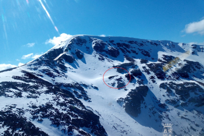 Zona del pico San Millán a la que cayó el montañero. JCyL