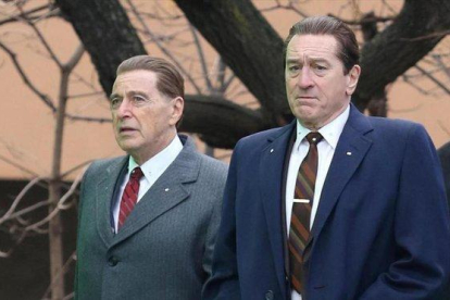 Al Pacino y Robert de Niro, en la nueva película de Martin Scorsese, ’El irlandés’, para Netflix.-