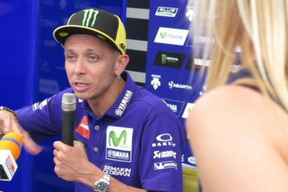 Valentino Rossi, en la conferencia de prensa de Silverstone (Inglaterra).-EMILIO PÉREZ DE ROZAS