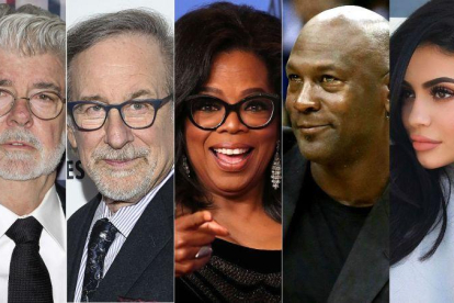 Lucas, Spielberg, Winfrey, Jordan y Jenner, los famosos más ricos del 2018, según Forbes.-EL PERIÓDICO