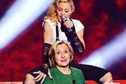 Madonna imita a Katy Perry y se desnuda para pedir el voto de Hilary.-INSTAGRAM