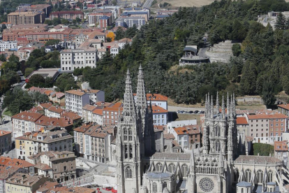 Imagen aérea de la Catedral y el centro histórico.