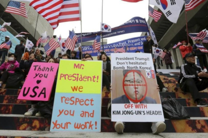 Manifestación ante la embajada de EEUU en Seúl.-/ AHN YOUNG-JOON / AP