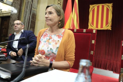 Carme Forcadell, durante el debate en el Parlament el día 7 de septiembre del 2017.-FERRAN NADEU