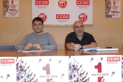 Jorge Melero y Modesto Rioseras durante la rueda de prensa de ayer.-L. V.