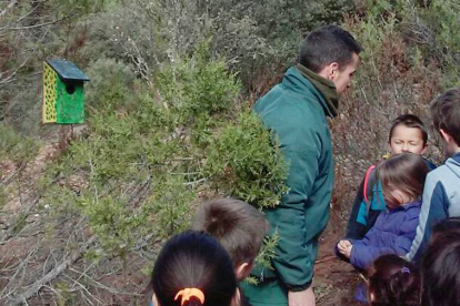 Cada uno de los niños plantó un esqueje en el monte calcinado en septiembre del pasado año.-ECB