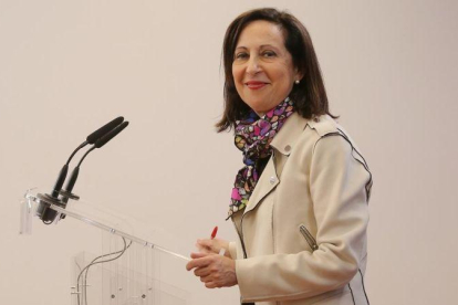Margarita Robles en una rueda de prensa.-JOSE LUIS ROCA